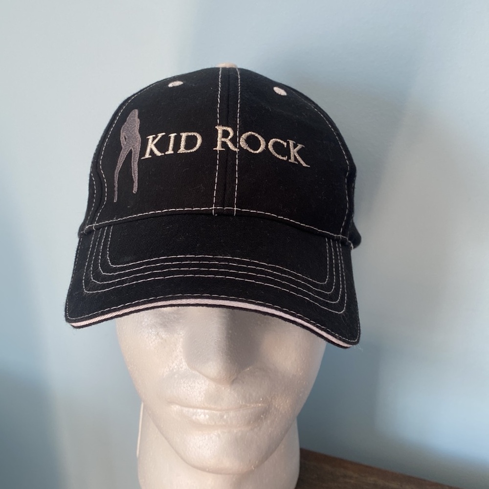 Kid Rock “American Bad Ass” Black Hat With White Stitching And Embroidered Logo - Picture 2 of 11